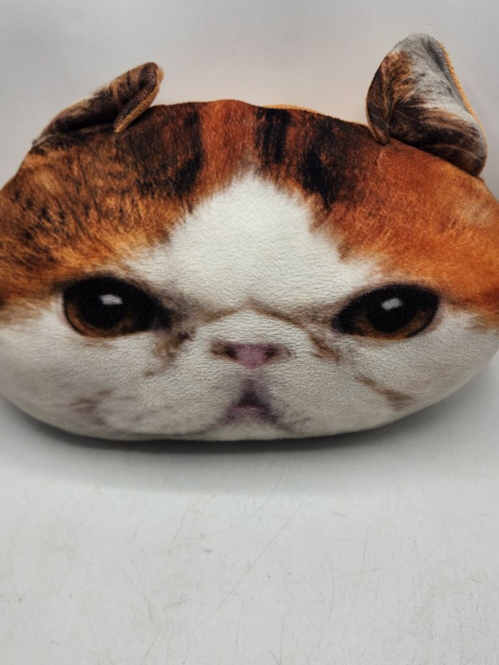 Plush Cat Face Pillow 15" X 8" Throw Pillow